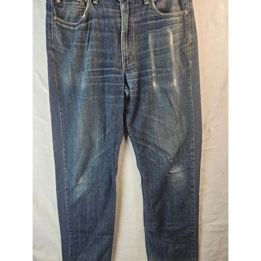 Levis 550 Relaxed Fit Tapered Leg Dark Wash Blue Denim Jeans Men's 34x34